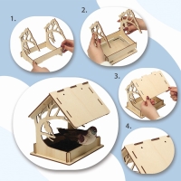 Деревянная кормушка-конструктор &laquo;Птица на дереве&raquo; своими руками, 14.5 &times; 18.5 &times; 19.5 см, Greengo
