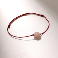 Браслет желаний &laquo;Кварц розовый&raquo; на бордовой нити, длина регулируется