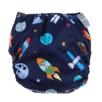 Многоразовый подгузник &laquo;Космос&raquo;, 3-8 кг, угольно-бамбуковая ткань, цвет синий, Крошка Я
