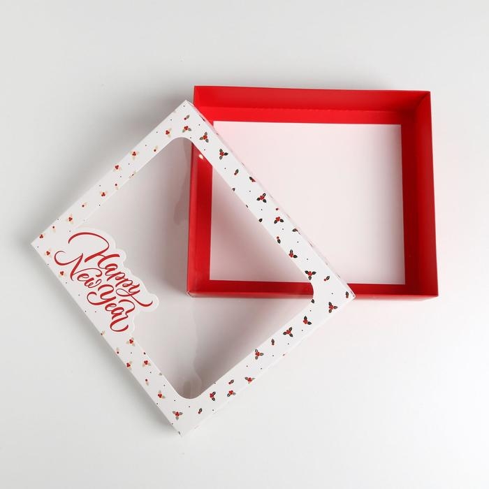 Коробка подарочная новогодняя складная «Happy New Year», 23.5 х 20.5 х 5.5 см, Новый год Коробка подарочная новогодняя складная «Happy New Year», 23.5 х 20.5 х 5.5 см, Новый год
