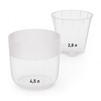 Кашпо для цветов со вставкой &laquo;Линель&raquo;, 4,5 л, d=19 см, h=19 см, прозрачный