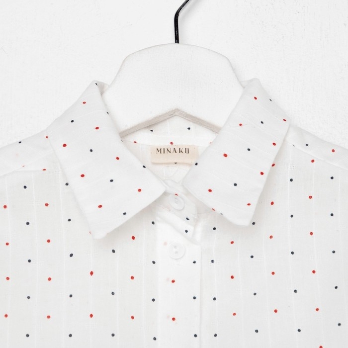 Рубашка детская MINAKU: Cotton collection цвет белый, рост 104