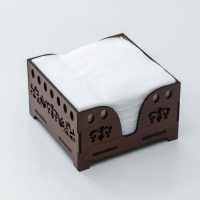 Салфетница Доляна &laquo;Орех&raquo;, 12,5&times;12,5 см, с салфетками, деревянная, цвет коричневый