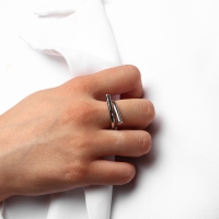 Кольцо металл «Тренд» загиб, цвет серебро, размер 16 Кольцо металл «Тренд» загиб, цвет серебро, размер 16