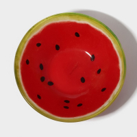 Набор тарелок стеклянных Доляна &laquo;Сладкий арбуз&raquo;, 19 предметов: 6 десертных тарелок, 6 обеденных тарелок, 6 мисок, салатник