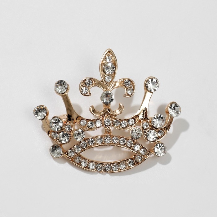 Набор 2 предмета: брошь, глиттер &laquo;Корона&raquo;, цветной, глиттер - цвет МИКС