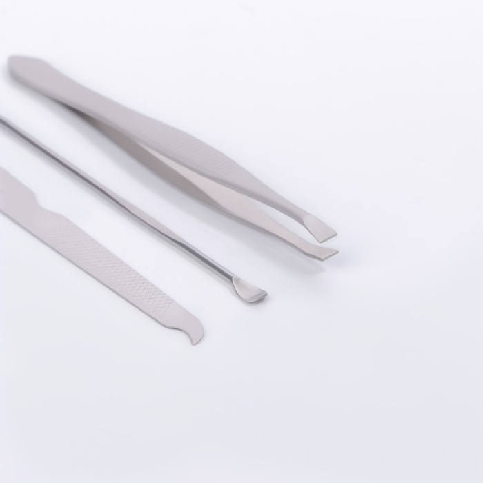 Набор маникюрный «STONE», фактурный, 6 предметов, в футляре, цвет кремовый Набор маникюрный «STONE», фактурный, 6 предметов, в футляре, цвет кремовый