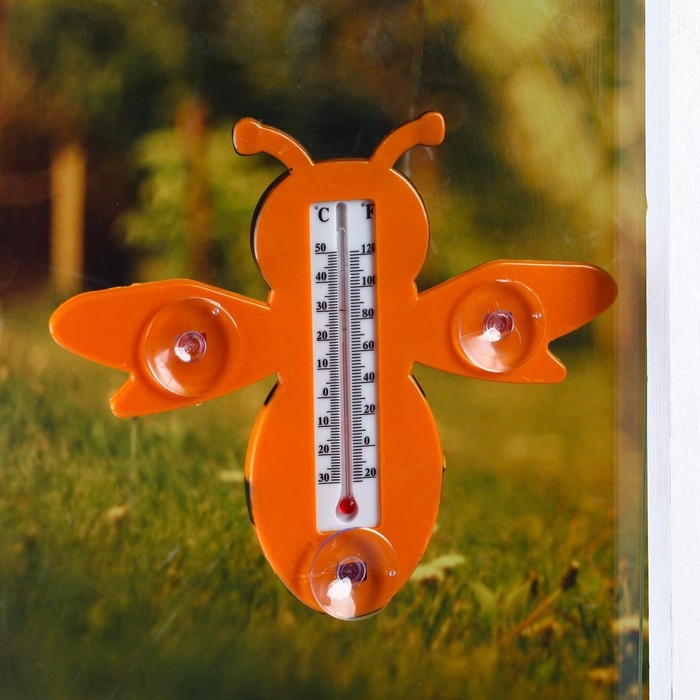 Пластиковый термометр оконный Пластиковый термометр оконный "Пчела" в пакете
