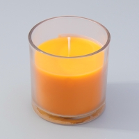 Свеча ГИГАНТ ароматическая в стакане "Сочный апельсин", соевый воск, 10х10 см