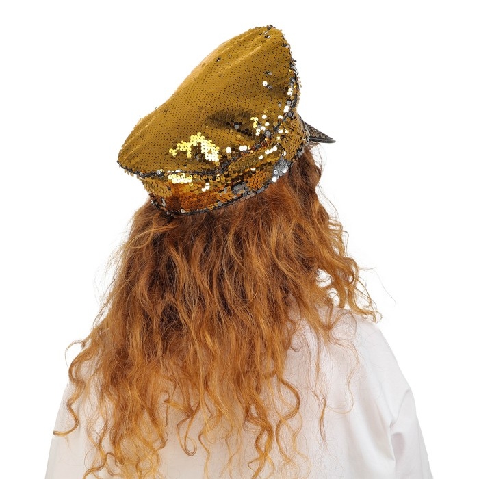 Карнавальная шляпа &laquo;Фуражка&raquo; с пайетками, р. 56&ndash;58