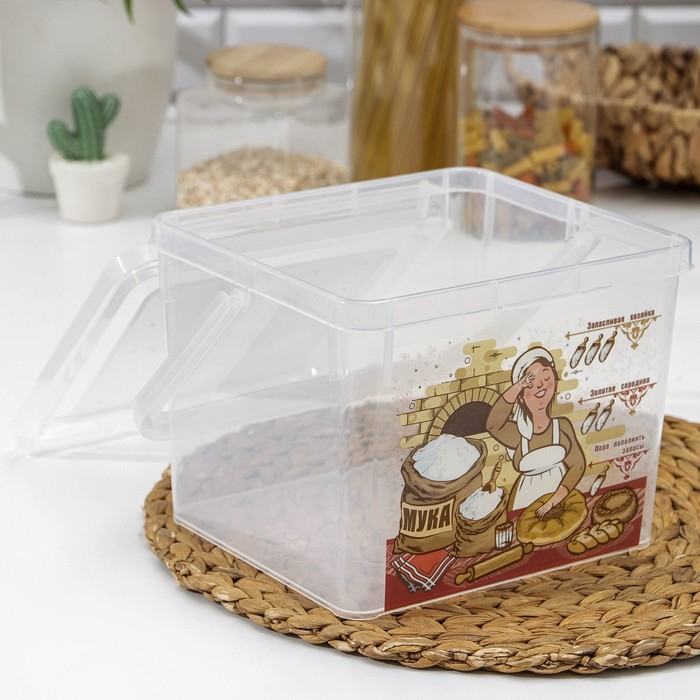 Контейнер для муки, 5,3 л, прозрачный