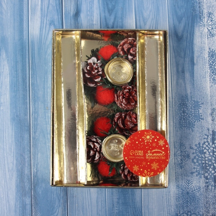 Подсвечник новогодний Подсвечник новогодний "Блеск" (набор 2 шт) красный