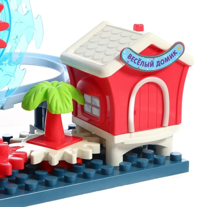 Конструктор развивающий с шестерёнками &laquo;Весёлые паровозики&raquo;, 33 детали