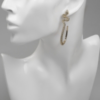 Новый год! Символ года 2025! Серьги металл &laquo;Змея&raquo; грациозная, круг, цвет золото