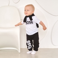 Штанишки детские Крошка Я "Little Boss", рост 68-74 см, цвет чёрный