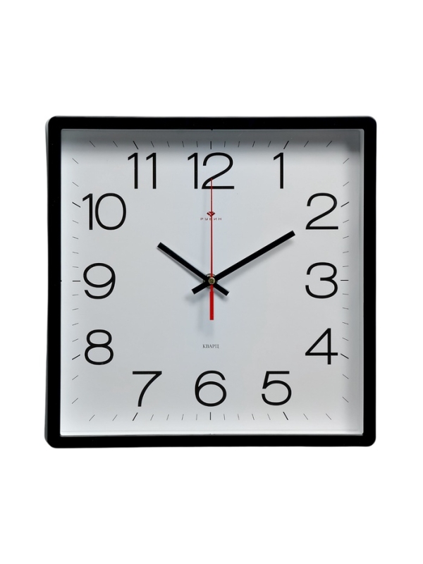Часы настенные, интерьерные, бесшумные, 30 х 30 см, черные