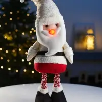 Фигура текстиль &laquo;Дед Мороз&raquo; 55-84 см, телеск-е ножки, 1LED, LR1130х3 (в компл.), Т/БЕЛЫЙ