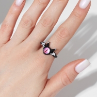 Кольцо &laquo;Монстрик&raquo; с крылышками, цвет чёрный, безразмерное