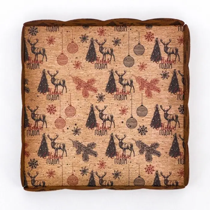 Коробка для печенья, кондитерская новогодняя упаковка, &laquo;Рождественская ночь&raquo;, 12&times;12&times;3 см