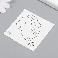 Переводная тату на тело чёрная &laquo;Кошки-мышки&raquo;, 6&times;6 см