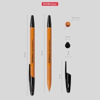Ручка шариковая ErichKrause R-301 Orange Stick, узел 0.7 мм, чернила чёрные, длина линии письма 2000 метров, штрихкод на ручке