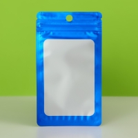 Пакет Зип-лок с окном, с еврослотом, синий, 7,5 х 13 см набор 20шт 10460413 Пакет Зип-лок с окном, с еврослотом, синий, 7,5 х 13 см набор 20шт 10460413