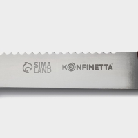 Нож для бисквита двусторонний KONFINETTA, с крупными зубцами и ровным краем, лезвие 25 см, толщина лезвия 0,9 мм Нож для бисквита двусторонний KONFINETTA, с крупными зубцами и ровным краем, лезвие 25 см, толщина лезвия 0,9 мм