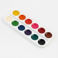 Акварель медовая в картонной коробке, 12 цветов, без кисти, Минни Маус