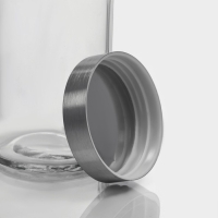 Банка для сыпучих Доляна &laquo;Премиум&raquo;, 700 мл, 20&times;8 см, с металлической крышкой, стекло, прозрачная