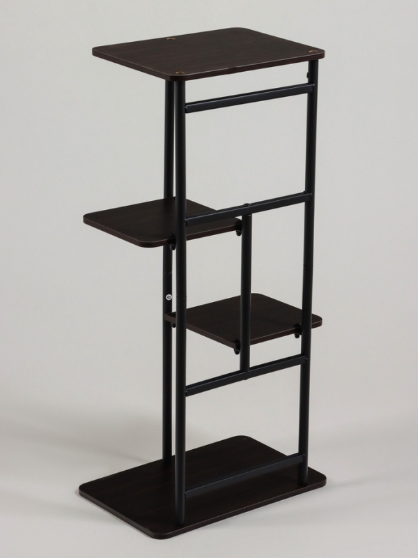 Подставка для цветов Greengo, 4 полки, 36 &times; 23 &times; 74 см, напольная, каркас металл, полки МДФ, чёрная
