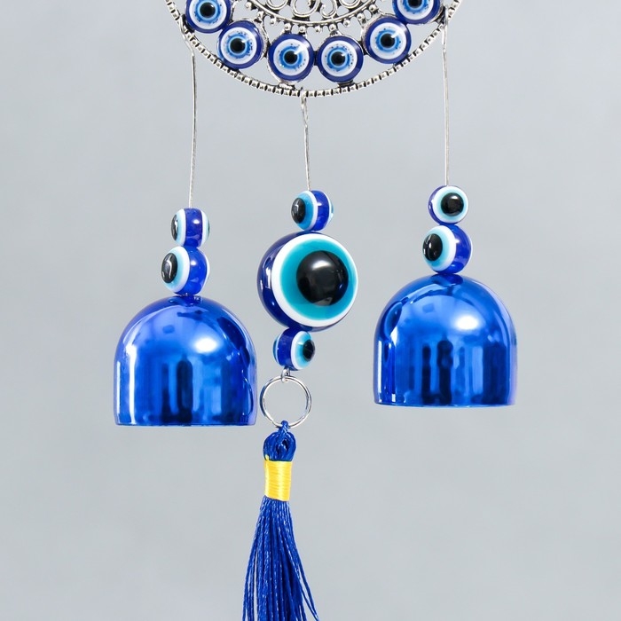 Музыка ветра металл "Ажурный круг" от сглаза 2 колокольчика 24 см