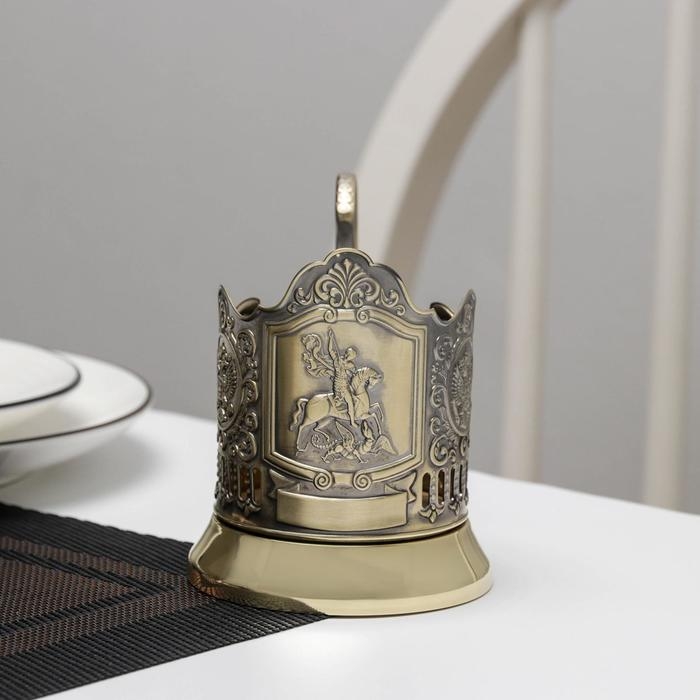 Подстаканник &laquo;Георгий Победоносец&raquo;, d=61 мм, латунный