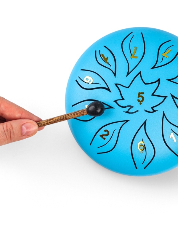 Глюкофон - музыкальный инструмент, цветок синий, 11 лепестков, 18 х 18 х 11 см