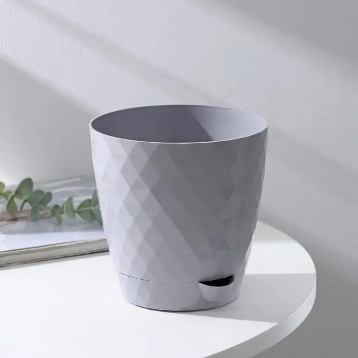 Кашпо с прикорневым поливом &laquo;Румба&raquo;, 1,5 л, цвет серый шелк