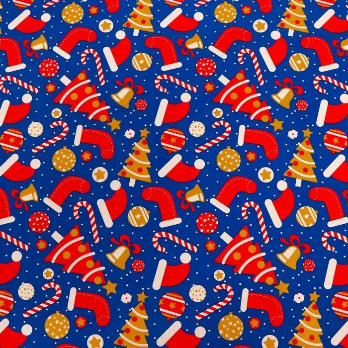 Пленка упаковочная для подарков, металлизированная, 35мкм "Новогоднее ассорти&ldquo;, 50х70см