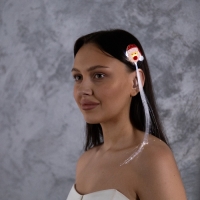 Заколка для волос светодиодная "Дед Мороз" 33x4.5 см, 1 LED, батарейки LR1130x2 (в комплекте), мерцание, свечение белое Заколка для волос светодиодная "Дед Мороз" 33x4.5 см, 1 LED, батарейки LR1130x2 (в комплекте), мерцание, свечение белое