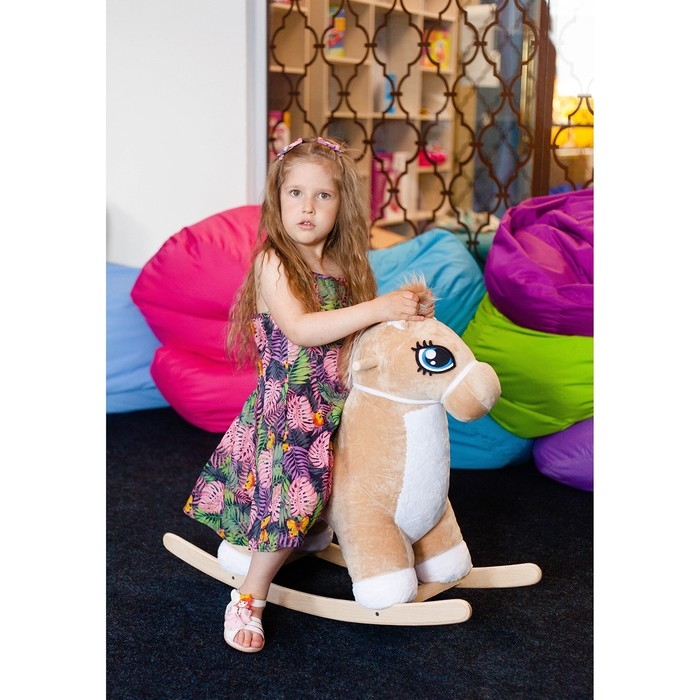Качалка &laquo;Лошадка: Звёздочка&raquo;, музыкальная, цвет бежевый, цвет звёзд МИКС