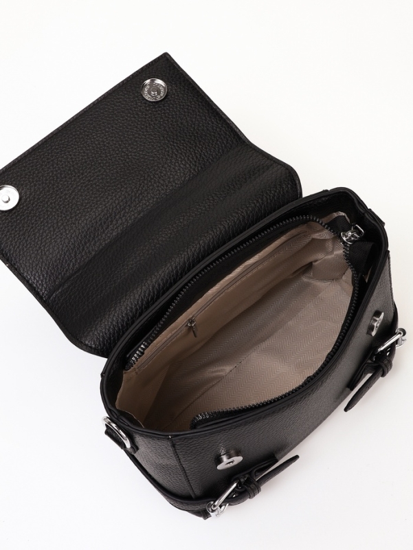 Сумка женская, 22*11*17, отд на молнии, длин ремень, черный