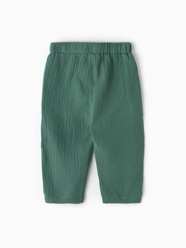 Брюки Крошка Я "Муслин", рост 74, зеленый