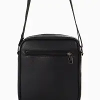 Сумка мужская, 21*7*25 см, отд на молнии, 2 н/карман, длин рег.ремень, черный