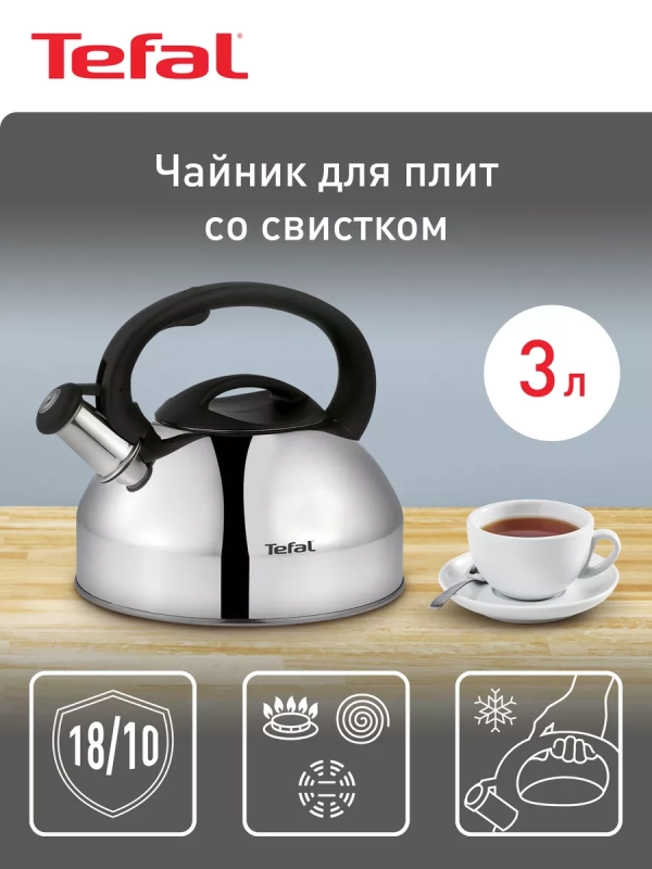 Чайник для плиты из нержавеющей стали C7922024, 3 л