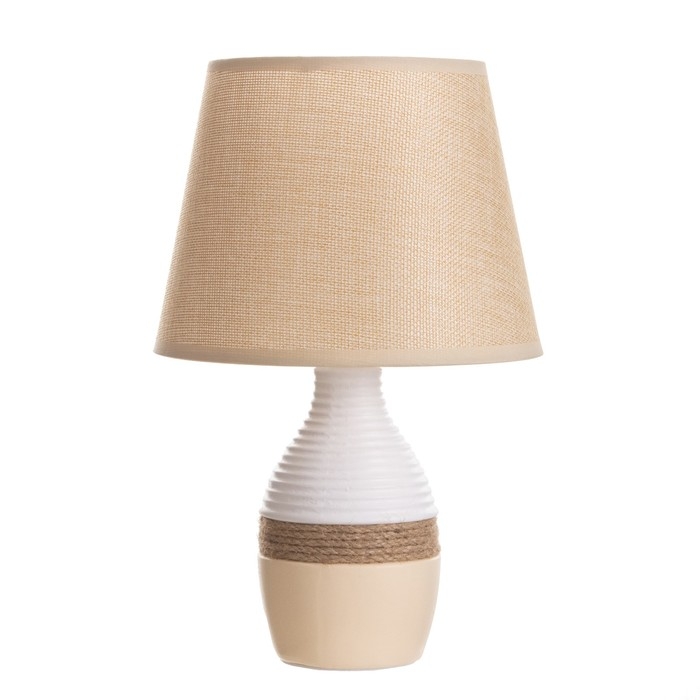Лампа настольная Лампа настольная "Дафна" 1х40Вт Е14 белый/бежевый 29х20х30см