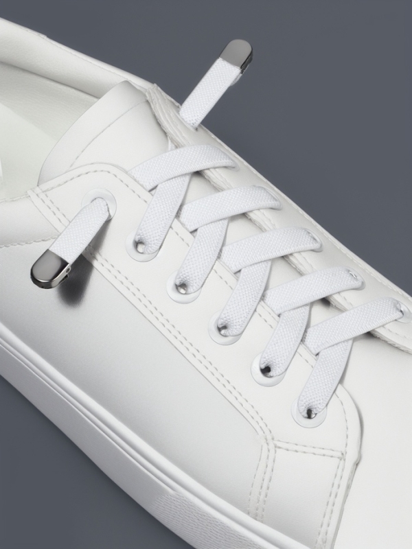 Шнурки с плоск сечением 8мм 100&plusmn;5см (пара) эласт с фикс бел пакет SS