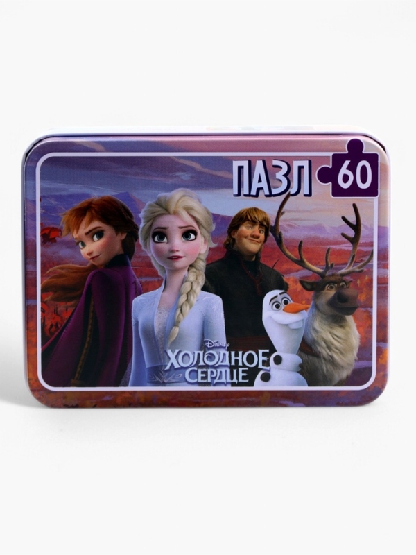 Пазл в металлической коробке "Холодное сердце", 60 деталей
