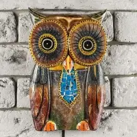 Настенное панно "Сова с галстуком" 25х16х2 см МИКС