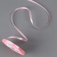 Лента атласная, 6 мм &times; 23&plusmn;1 м, розовая №04