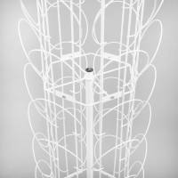 Стойка вращающаяся для шапок, напольная, 48 карманов, 50&times;50&times;180 см, цвет белый