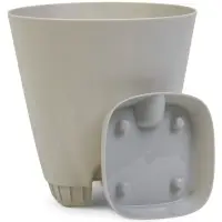 Кашпо с прикорневым поливом 2 л  D-14,5см, H-15см серый "Гранд"