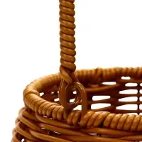 Корзина пластик 14 х 14 х 12 см, ручка17 см металл каркас коричневый