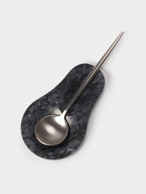 Подставка под ложку из мрамора "Marble", цвет черный